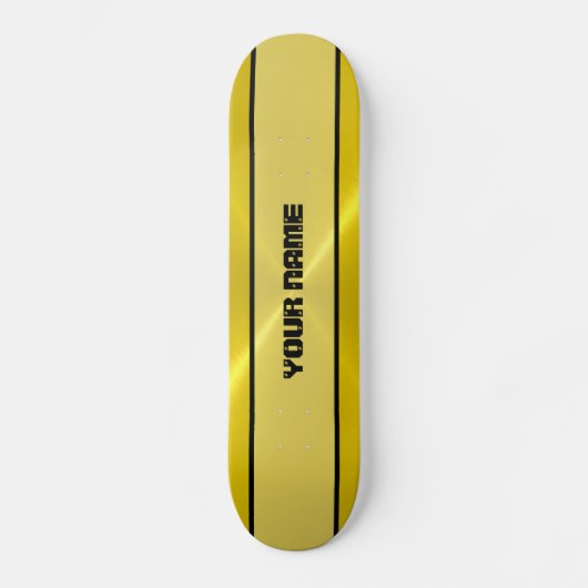 Gold Shiny Stainless Steel Metal Persoonlijk Skateboard (Voorkant)