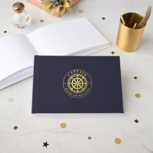 Gold Ship Wheel Helm Gastenboek