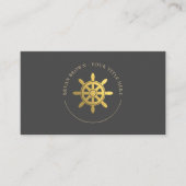 Gold Ships Wheel Logo Visitekaartje (Voorkant)