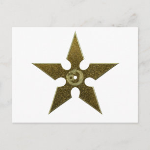 Gold Shuriken met Gold Dragon Briefkaart