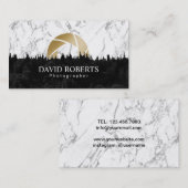 Gold Shutter Modern Marble Photography Visitekaartje (Voorkant / Achterkant)