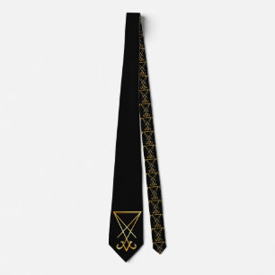Gold Sigil van Lucifer occult religie-symbool Stropdas
