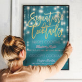Gold Signature Cocktail Drink Menu Wedding Decor Poster