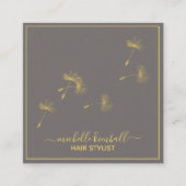Gold Signature Dandelion | Square Business Vierkante Visitekaartje (Voorkant)