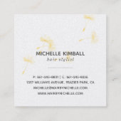 Gold Signature Dandelion | Square Business Vierkante Visitekaartje (Achterkant)