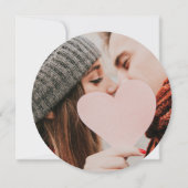 Gold Signature Script Circular Photo Wedding Kaart (Achterkant)