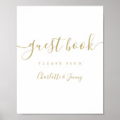 Gold Signature Script Guest Book Sign Poster (Voorkant)