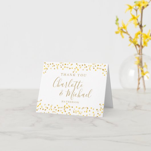 Gold Signature Script Hartelijk dank voor Confetti Kaart (Gele Bloem)