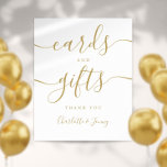 Gold Signature Script-kaarten en cadeauborden Poster<br><div class="desc">Dit elegante gouden script minimalistische kaarten en cadeaubord is perfect voor alle feestelijkheden. Ontworpen door: Thisnotme©</div>