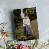 Gold Signature Script Photo Save the Date Folie Uitnodiging