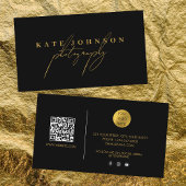 Gold Signature Script QR Code Social Media Visitekaartje