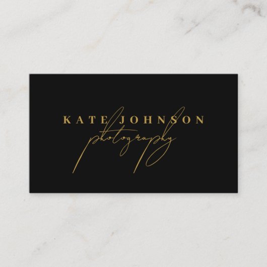 Gold Signature Script QR Code Social Media Visitekaartje (Voorkant)