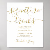 Gold Signature Script Signature Drink Sign Poster (Voorkant)