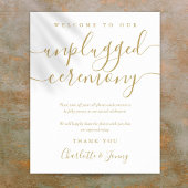 Gold Signature Script Unplugged Ceremony Sign Poster
