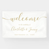 Gold Signature Script WeduwWelkomstbanner Spandoek (Horizontaal)