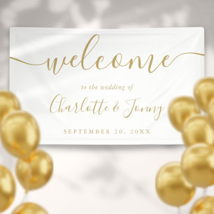 Gold Signature Script WeduwWelkomstbanner Spandoek