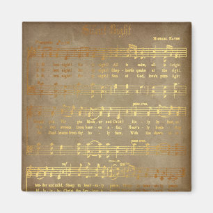 Gold Silent Night-kerst carol — Specificaties Magneet