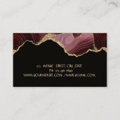 Gold Silhouette, Burgundy Agate, Yoga Visitekaartje (Achterkant)