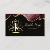 Gold Silhouette, Burgundy Agate, Yoga Visitekaartje (Voorkant)