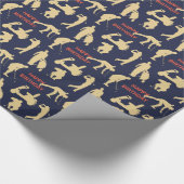 Gold Silhouette Golfer Afbeeldingen Birthday Cadeaupapier (Hoek)