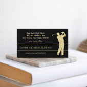 Gold Silhouette Golfer op zwart Visitekaartje