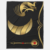 Gold Silhouette Kokopelli Fleece Blanket Deken (Voorkant)