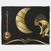 Gold Silhouette Kokopelli Fleece Blanket Deken (Voorkant (Horizontaal))
