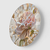 Gold Silk Elegant Unique Roos Art Dream Grote Klok (Hoek)