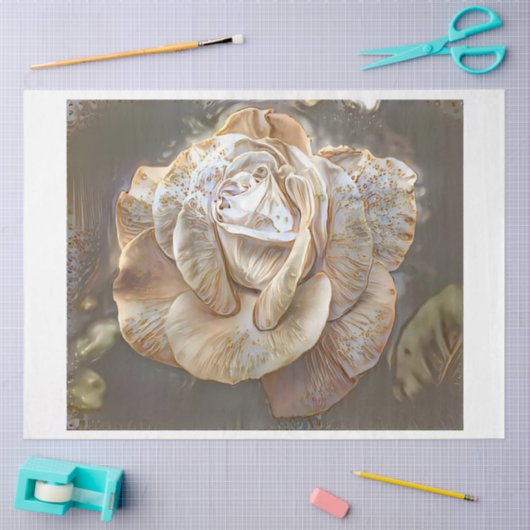 Gold Silk Moderne Roos Art Dream Tissuepapier (Craft)