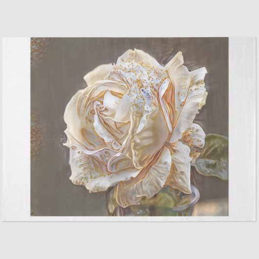 Gold Silk Unique Roos Art Dream Tissuepapier (Voorkant)