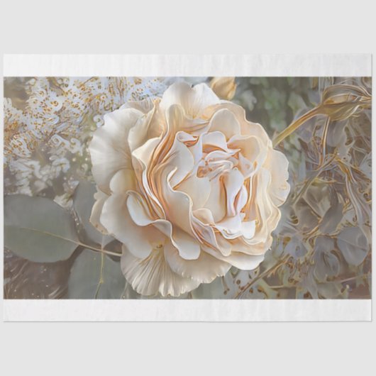 Gold Silk Unique Roos Art Dream Tissuepapier (Voorkant)