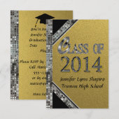 Gold & Silver 2014 Graduation Invitations Kaart (Voorkant / Achterkant)