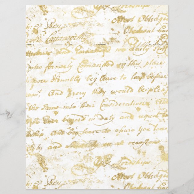 Gold Silver 2 Sided Old Handwrite-scrapbook (Voorkant)