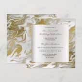 Gold Silver Abstract Marble Gray Birthday Party Kaart (Voorkant / Achterkant)