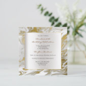 Gold Silver Abstract Marble Gray Birthday Party Kaart (Staand voorkant)