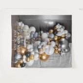 Gold Silver Balloon Jubileum op dag van opkomst Wandkleed (Voorkant (horizontaal))