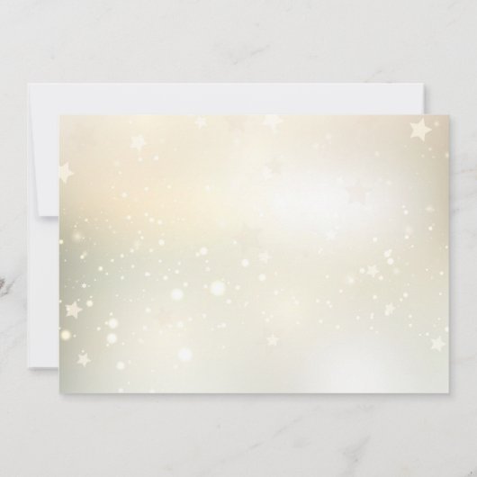 Gold Silver Baubles Stars Light Chic Holiday Party Kaart (Achterkant)