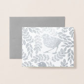 Gold Silver  BIRD- en LEAF-patroon Folie Kaarten (Voorkant met envelop)