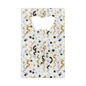 Gold Silver Black Balloons New Year Celebration Creditkaart Flessenopener (Achterkant)