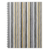 Gold Silver Black Blue Stripes Notitieboek (Voorkant)