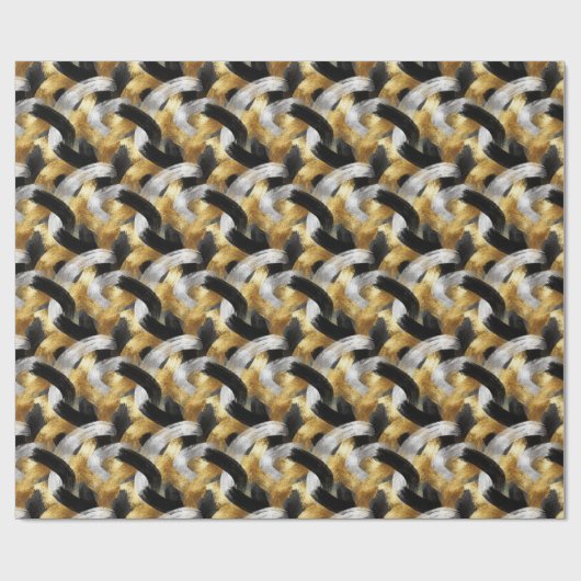 Gold Silver Black Christmas Celebration Cadeaupapier (Vlak)