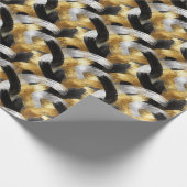 Gold Silver Black Christmas Celebration Cadeaupapier (Hoek)