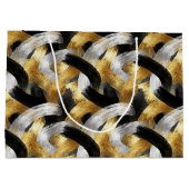 Gold Silver Black Christmas Celebration Groot Cadeauzakje (Achterkant)