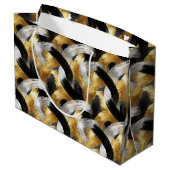 Gold Silver Black Christmas Celebration Groot Cadeauzakje (Achterkant Gekanteld)