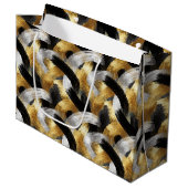 Gold Silver Black Christmas Celebration Groot Cadeauzakje (Voorkant Gekanteld)