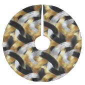 Gold Silver Black Christmas Celebration Kerstboom Rok (Voorkant)