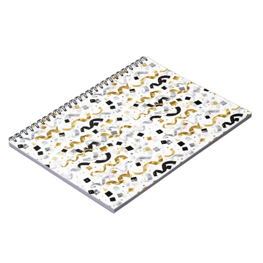 Gold Silver Black Confetti Notitieboek (Linkerzijde)