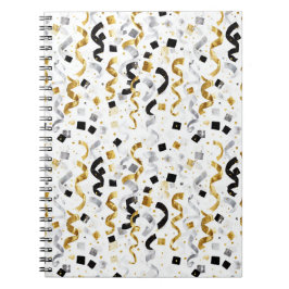 Gold Silver Black Confetti Notitieboek