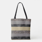 Gold Silver Black Glitter Glam Stripes #1 Tote Bag (Achterkant)