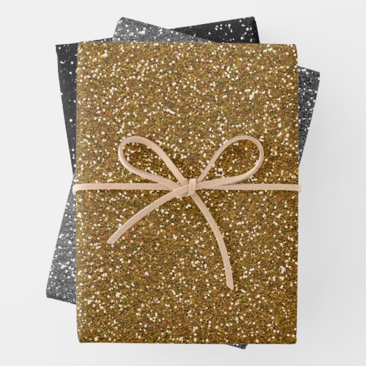 Gold Silver Black Glitter Inpakpapier Vel (In situ)